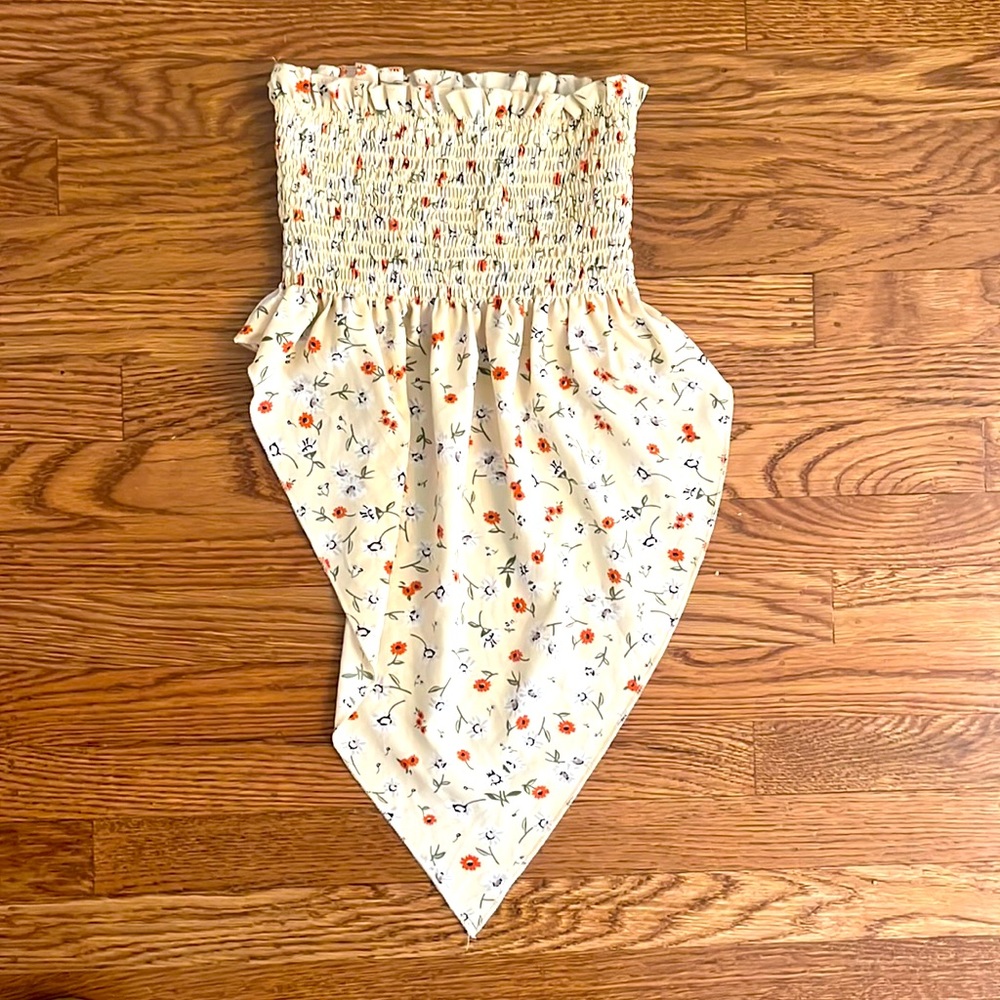 smocked tube top with front coverage
